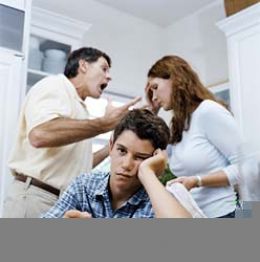 parents fighting kids watching
