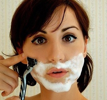 woman shaving